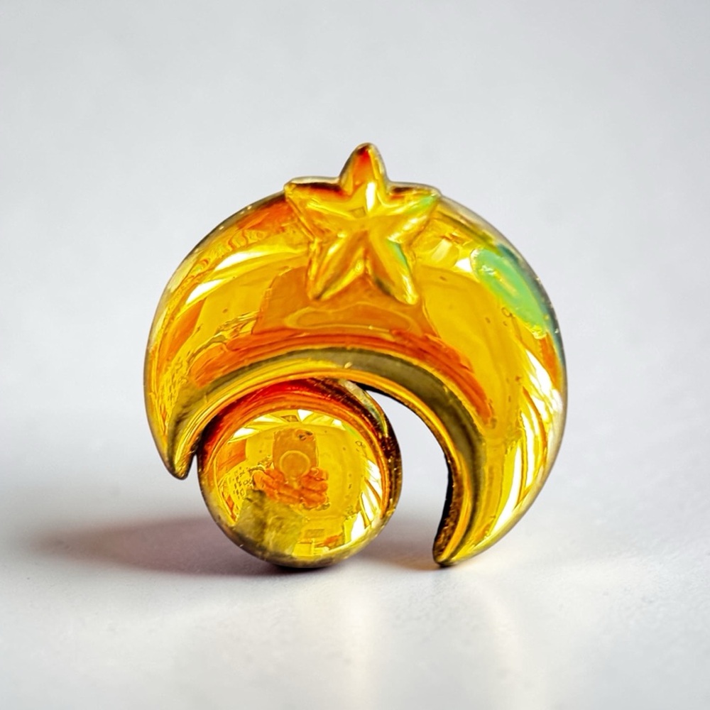 Vintage Monet Gold Star and Moon Brooch